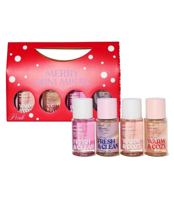 Set Victoria's Secret Pink 4 Body Merry Mini Mists 75 Ml para Mujer