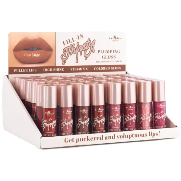 Display Fill-In Thirsty Colored Plumping Gloss - Italia Deluxe (48 piezas)