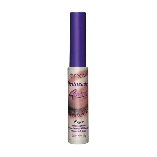 PROSA -DELINEADOR DE OJOS NEGRO PUNTA PINCEL EXTRA FINO LARGA DURACION 4 ACEITES